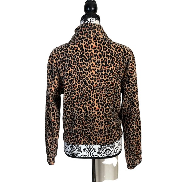 BP. | Women's Animal Print Leopard 1/2 Zip Long Sleeve Fleece Pullover XXS - Picture 7 of 9